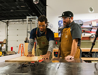 A business in a scenic mountain range
