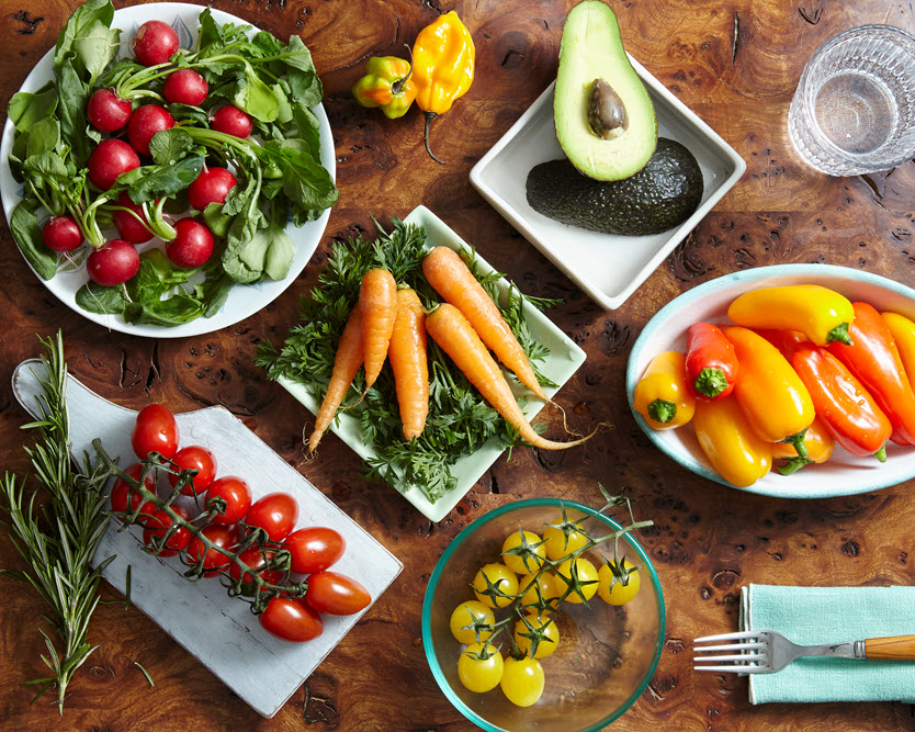 Variety of healthy vegetable options on a table