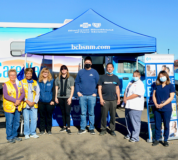 BCBSNM employees and volunteers at mobile health program event