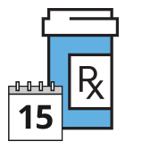Illustrated prescription drug bottle icon